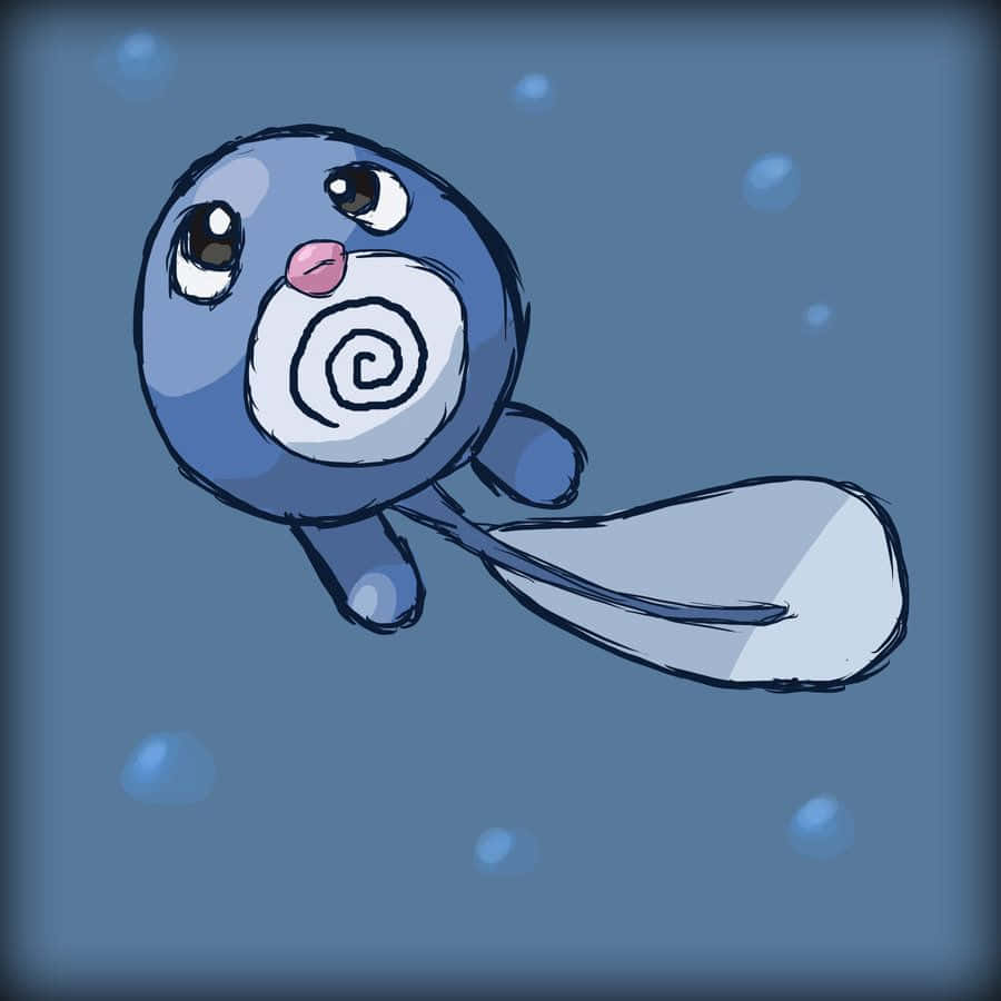 Poliwag Art Against Water Background