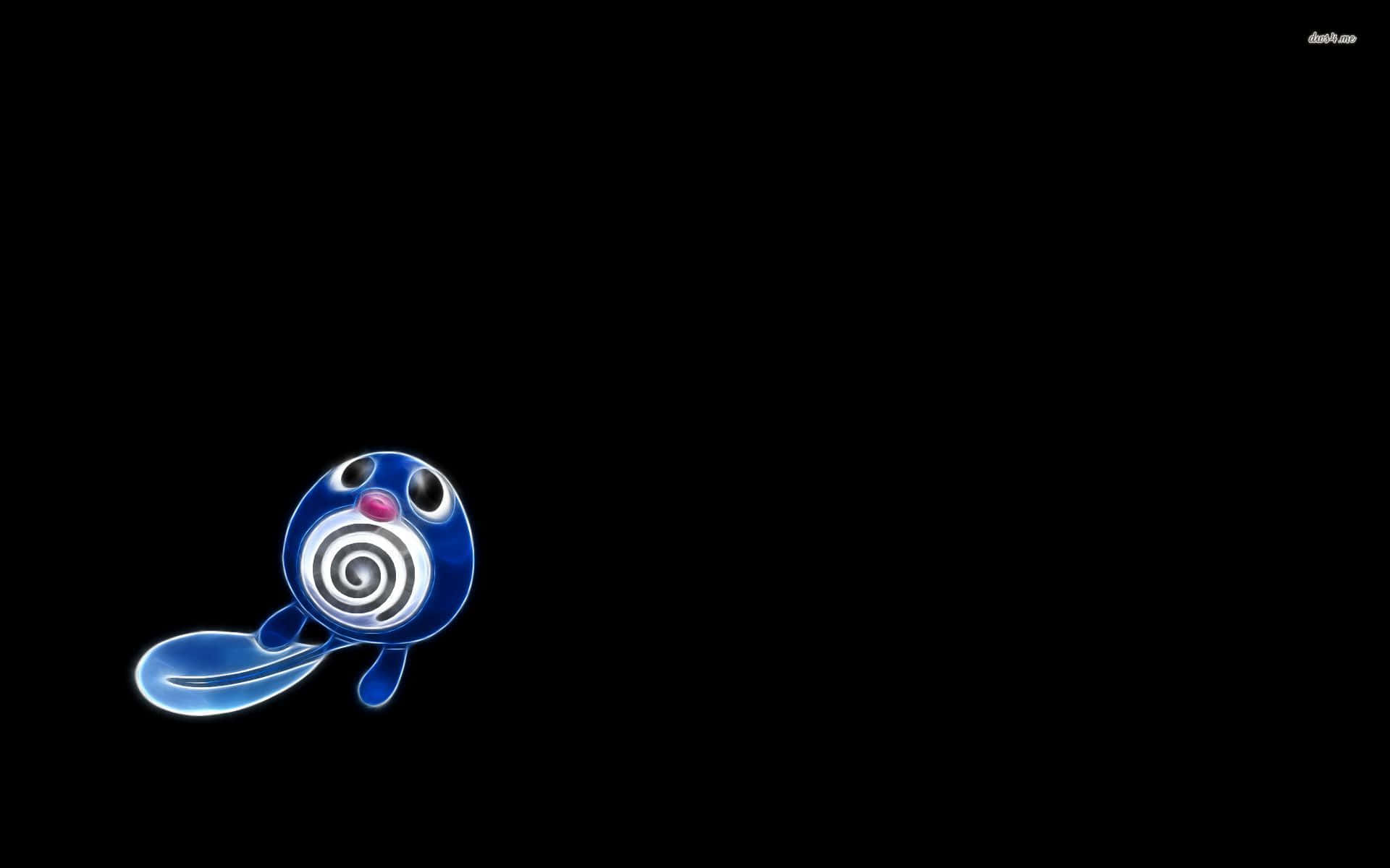 Poliwag Cute Blue Glowing Art Background