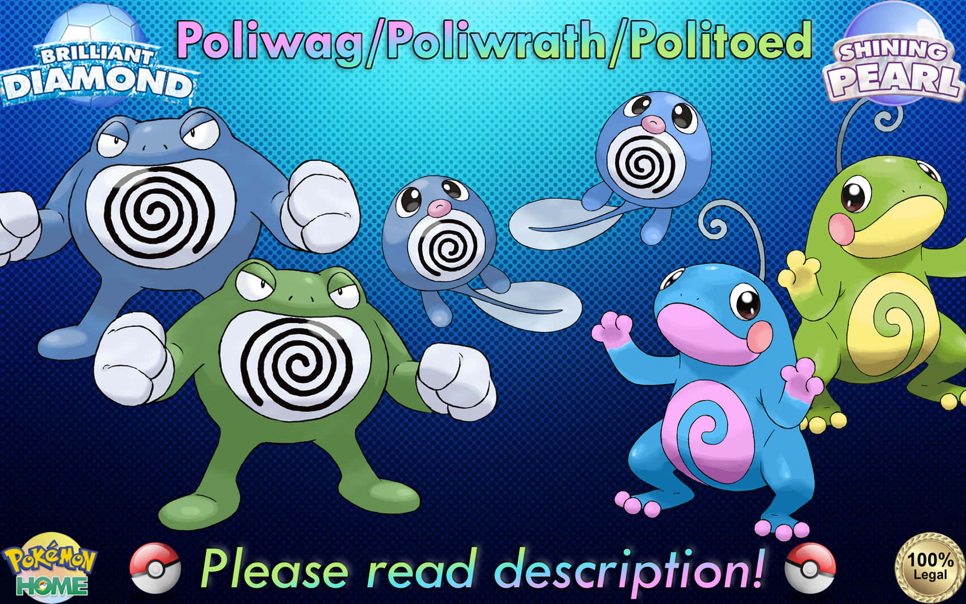 Poliwag Poliwrath Politoed Pokemons Background