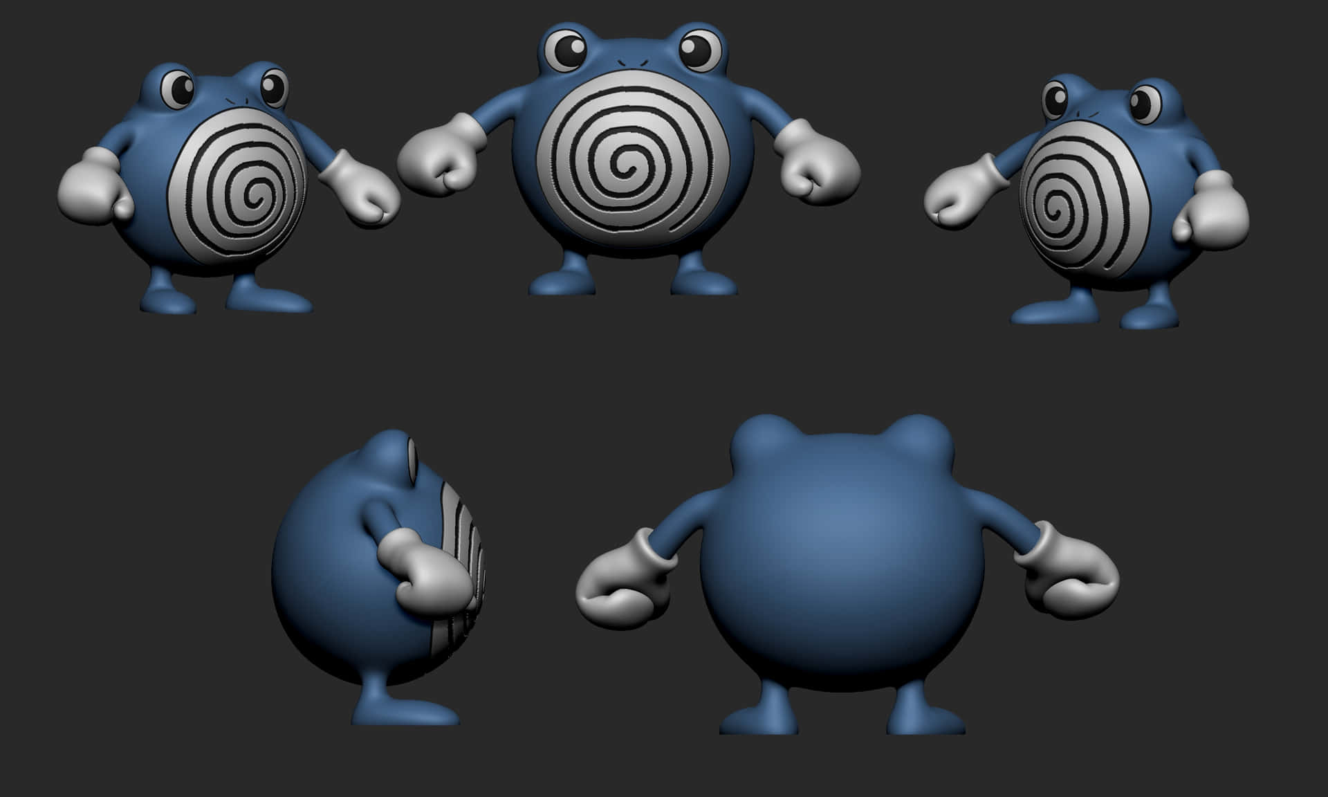 Poliwhirl 3d Clones