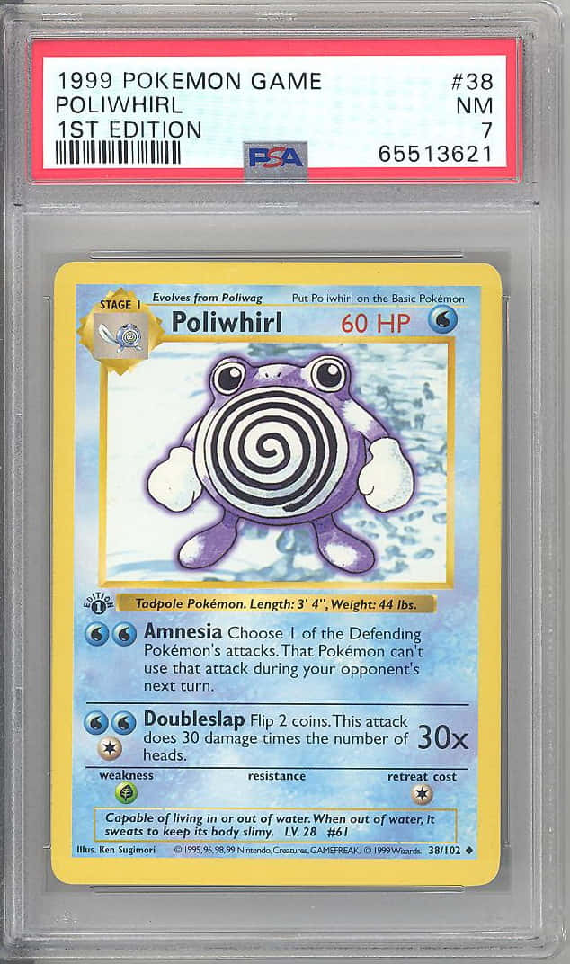 Poliwhirl Trading Card In Holder Background