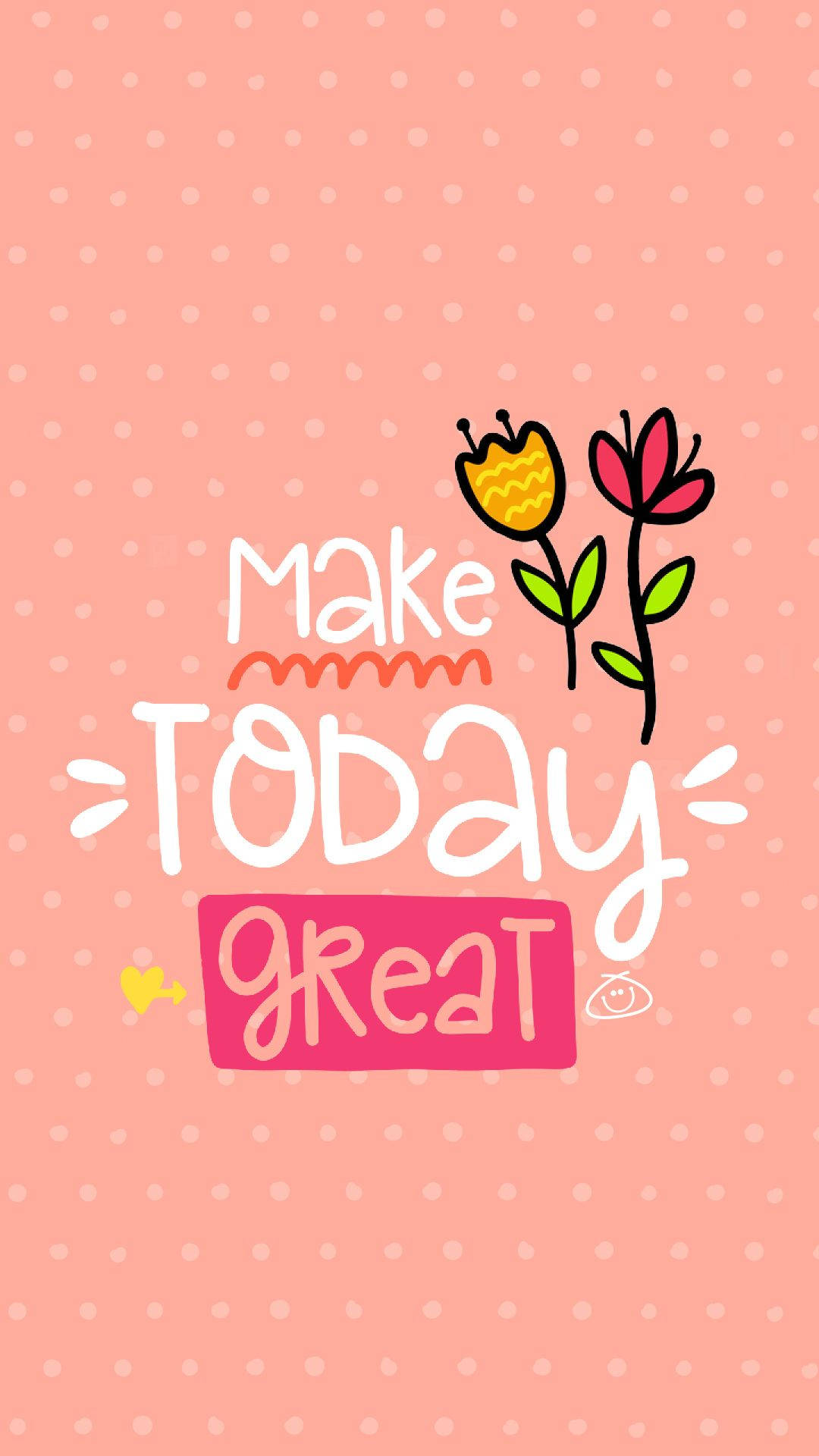 Polka Dot Flower Cute Quote Background