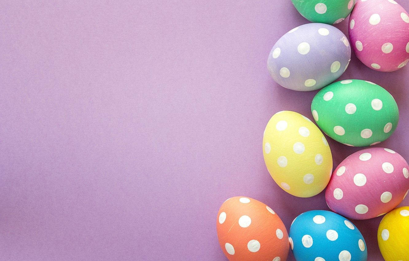 Polka Dotted Easter Eggs Background