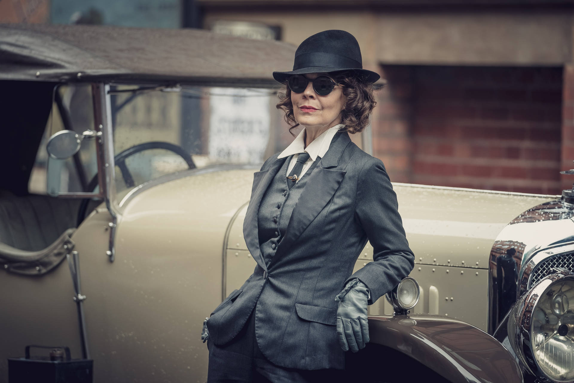 Polly In Grey Suit Peaky Blinders 8k Background