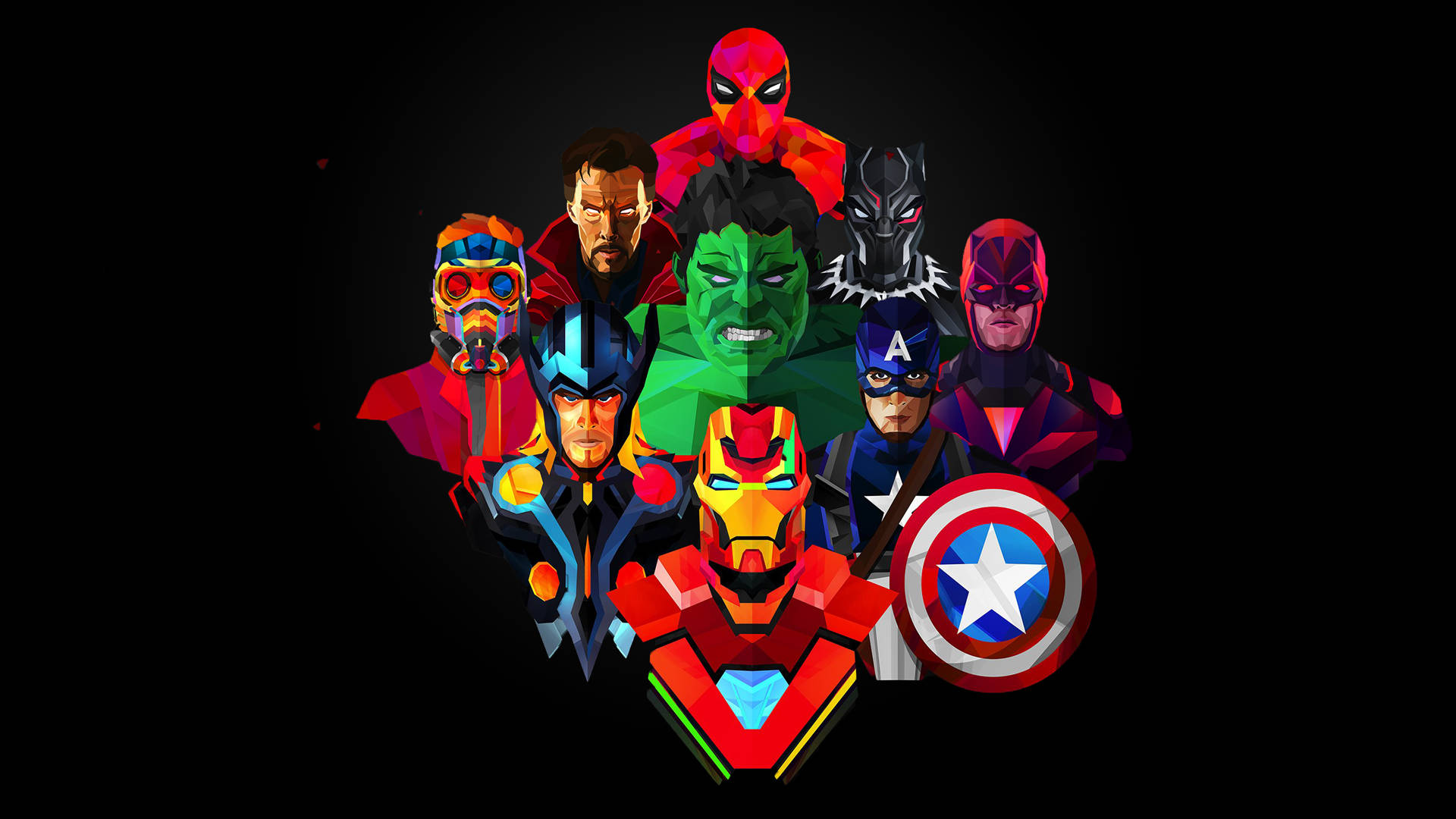 Polygon Art Avengers Background