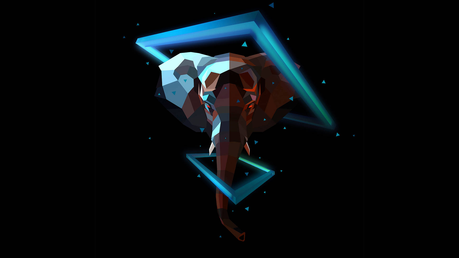 Polygon Art Elephant Background