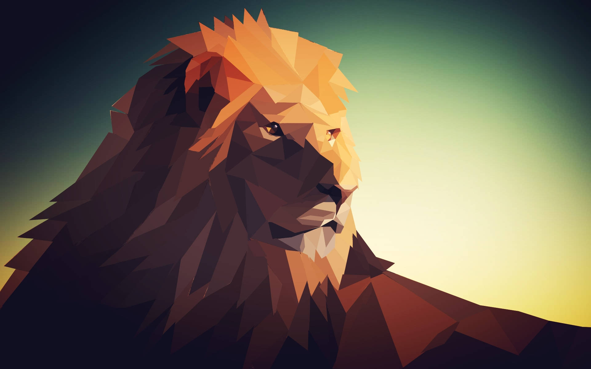 Polygon Art Mighty Lion Background