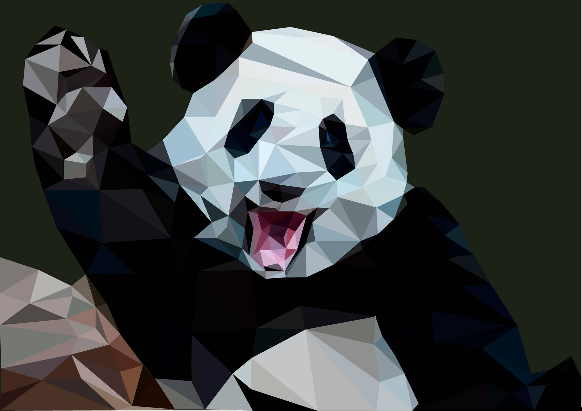 Polygon Art Panda Background