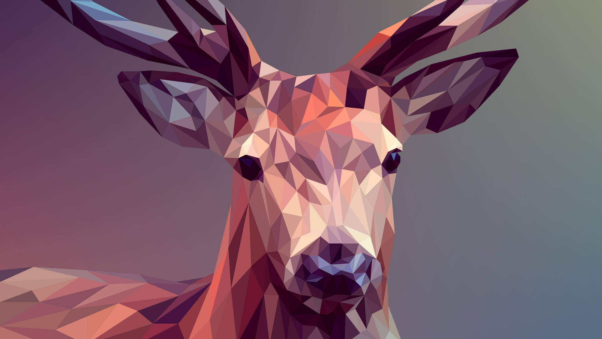 Polygon Art Reindeer Background