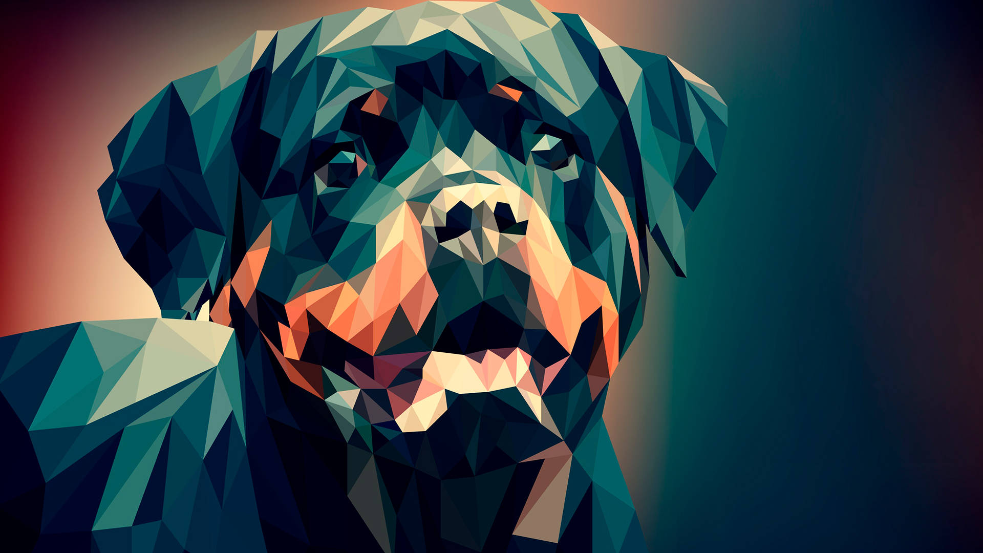 Polygon Art Rottweiler Background