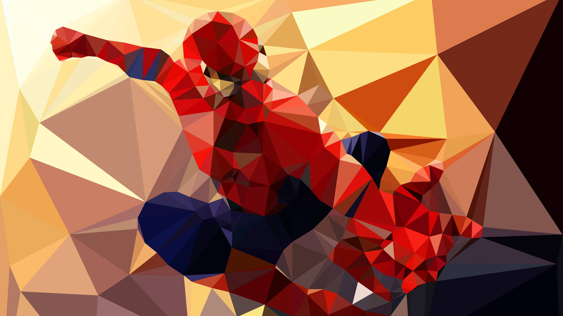 Polygon Art Spiderman Background