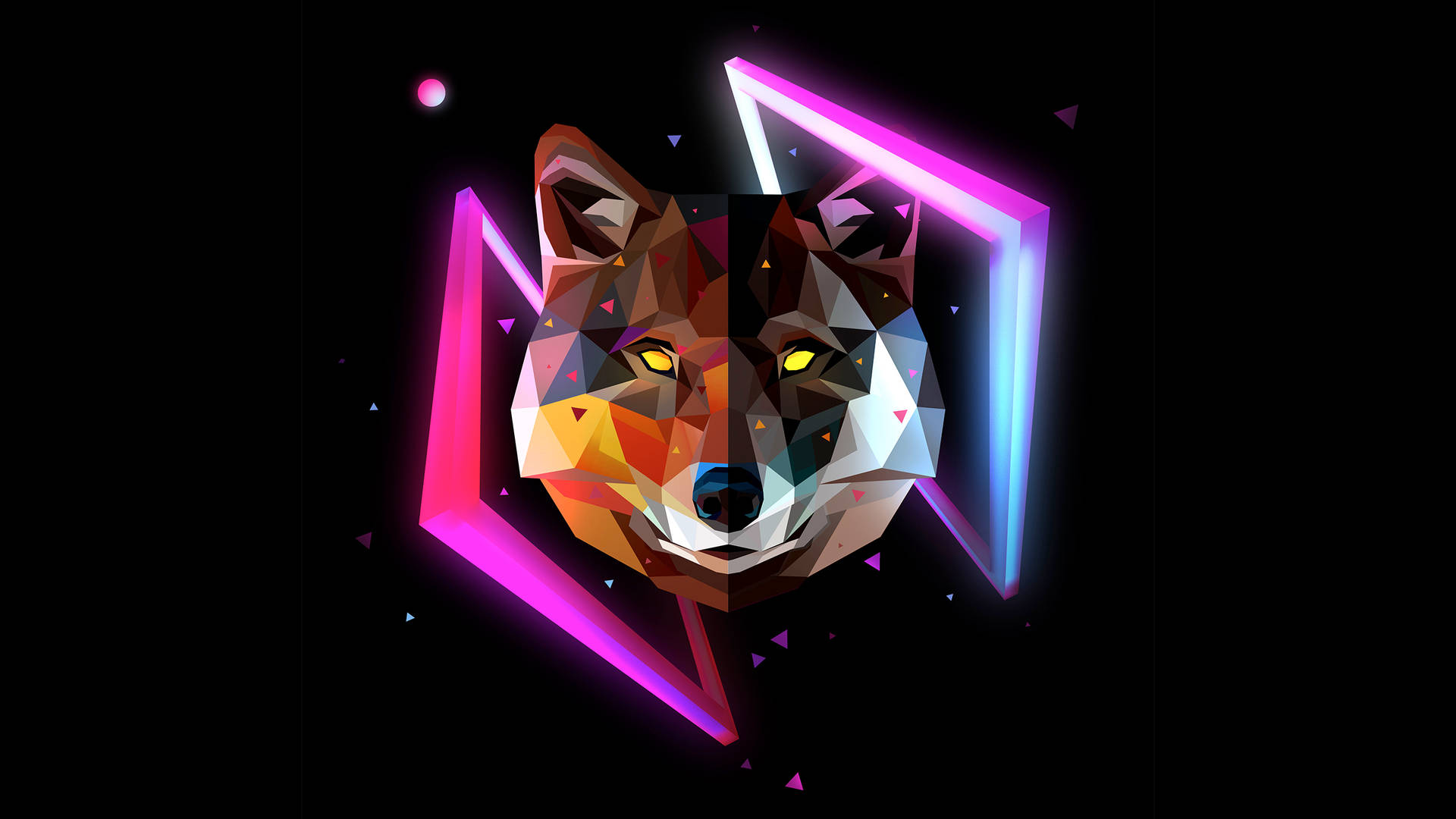 Polygon Art Wild Wolf Background