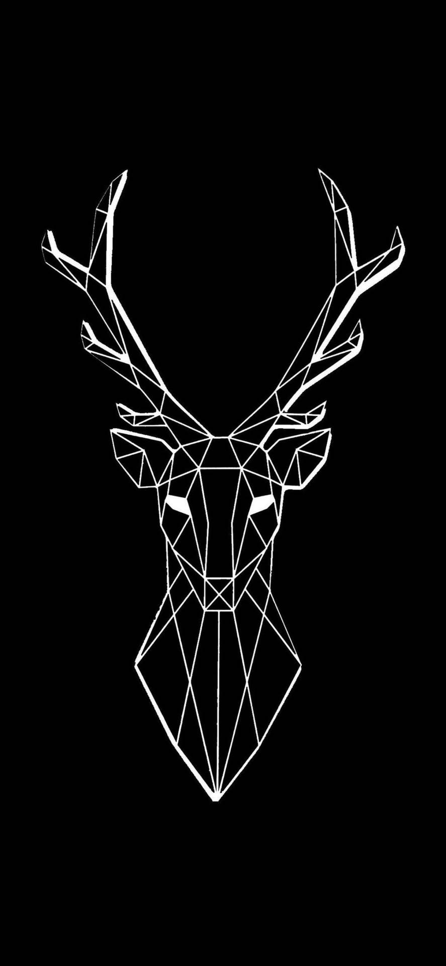 Polygonal Deer Minimalist Black Phone Background