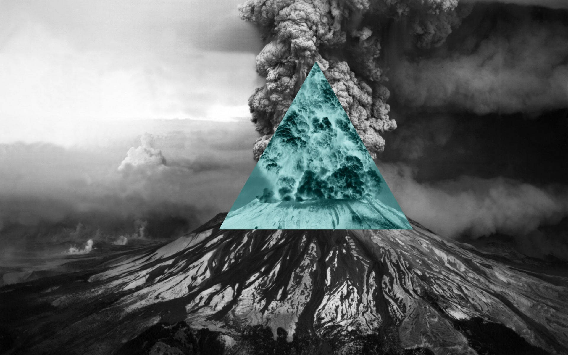 Polyscape Art Volcano Triangle Background