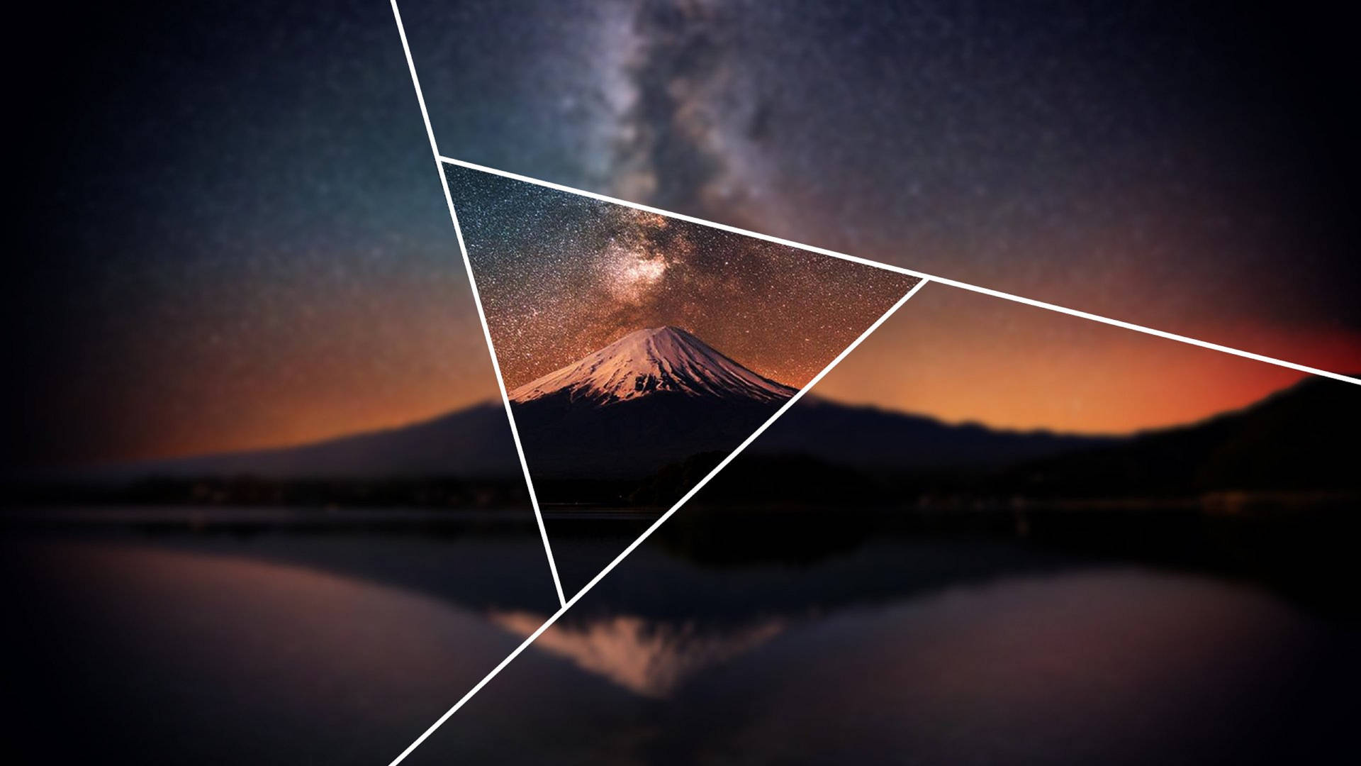 Polyscape Mount Fuji Night Background