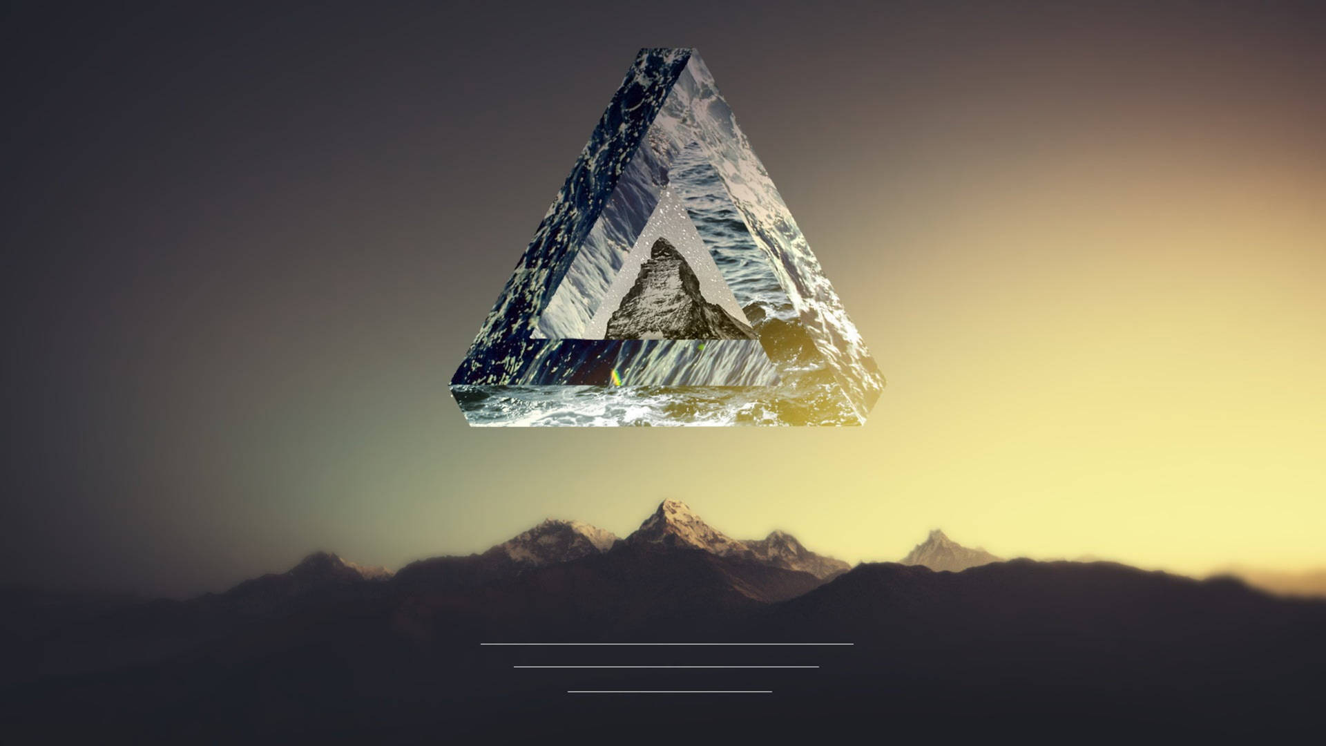 Polyscape Penrose Triangle Mountains Background