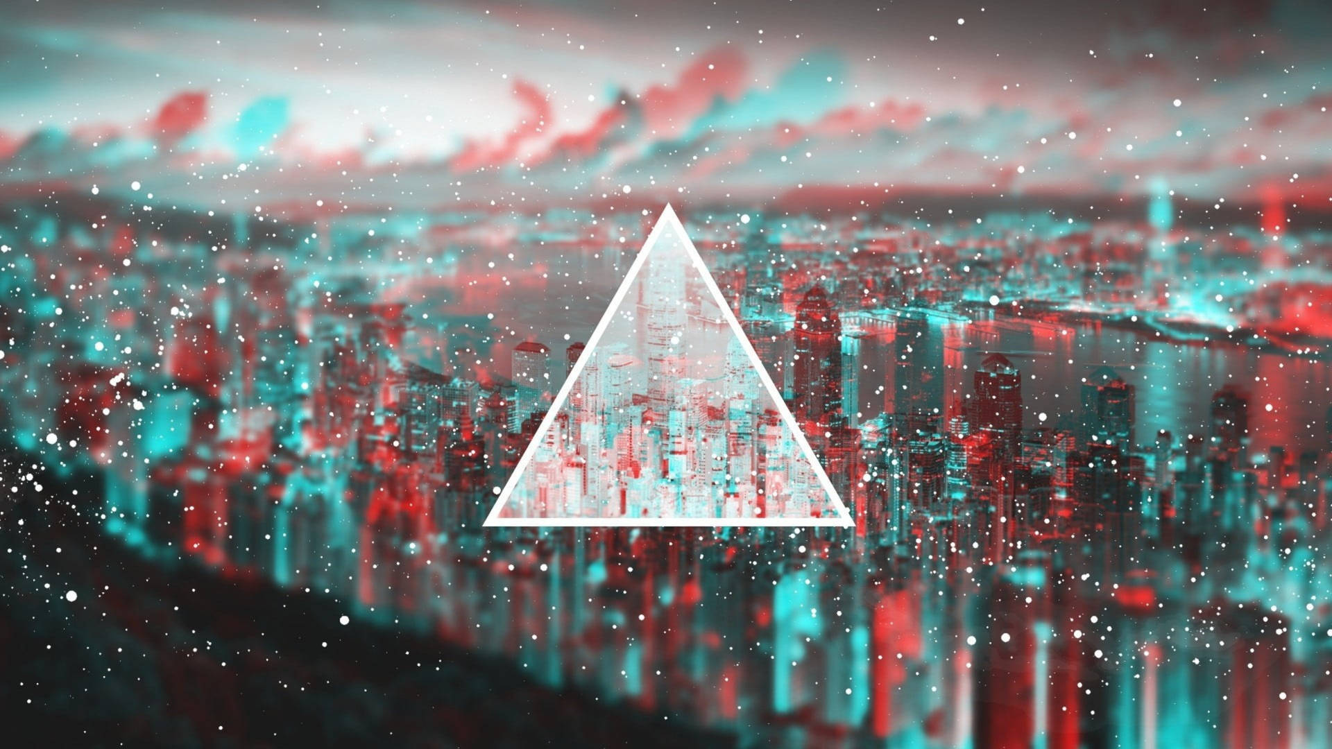 Polyscape Triangle City Aesthetic Background