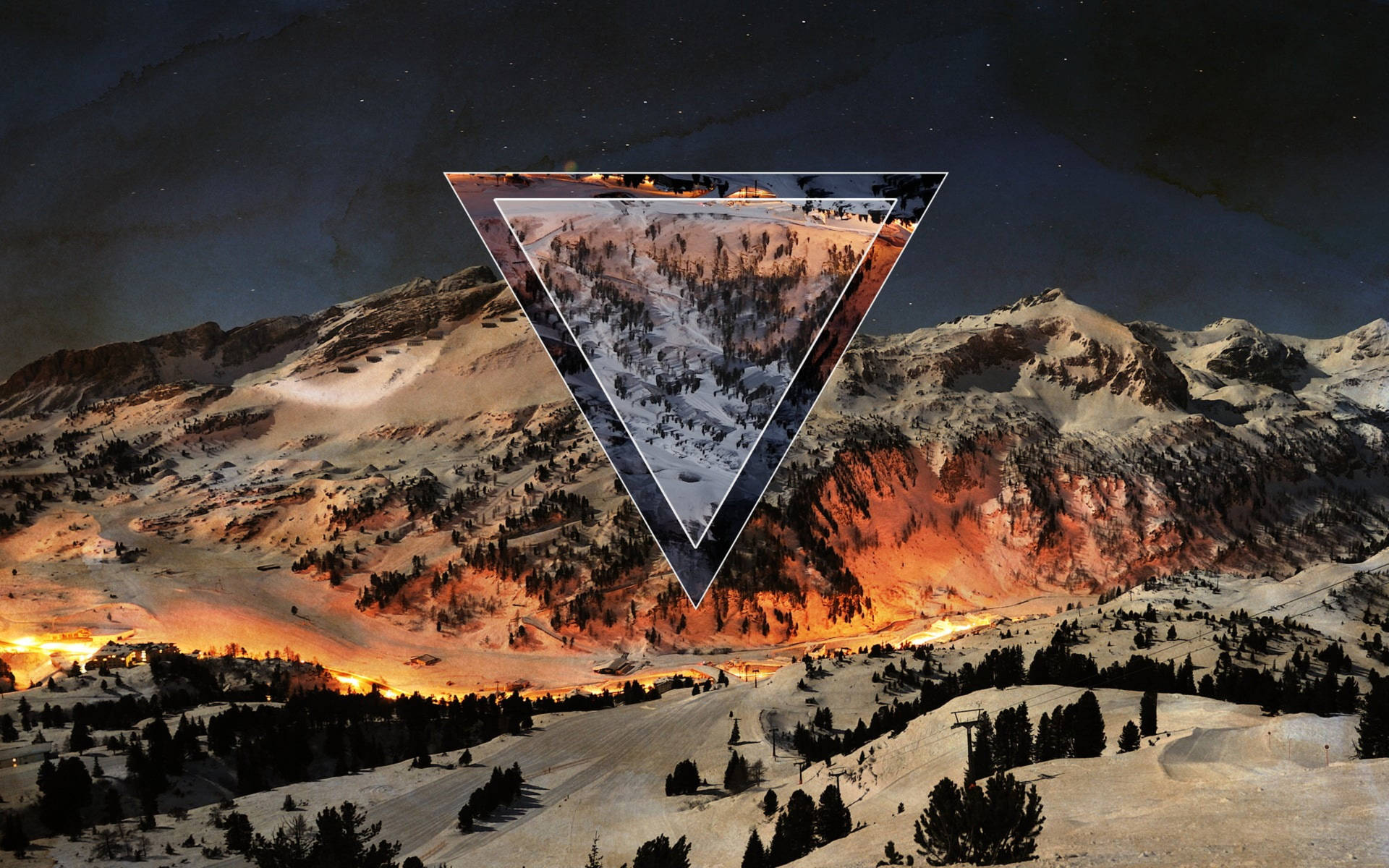 Polyscape Triangle Snow Alps Background