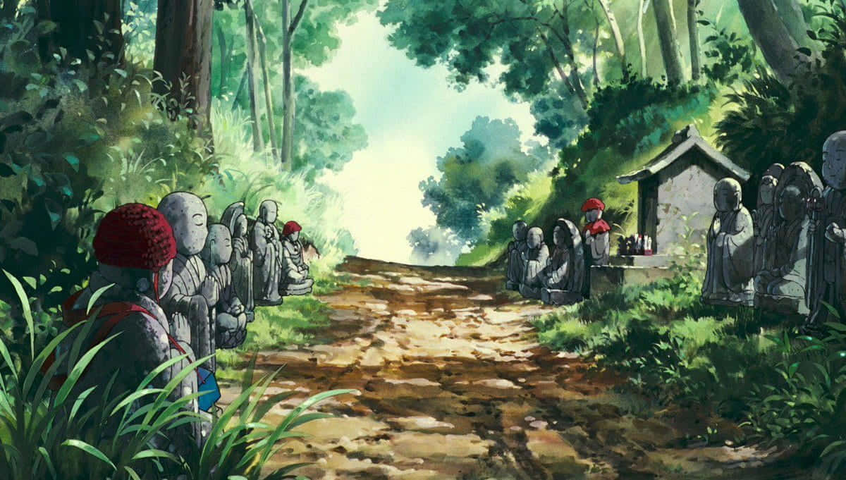 Pom Poko Characters In Action Background