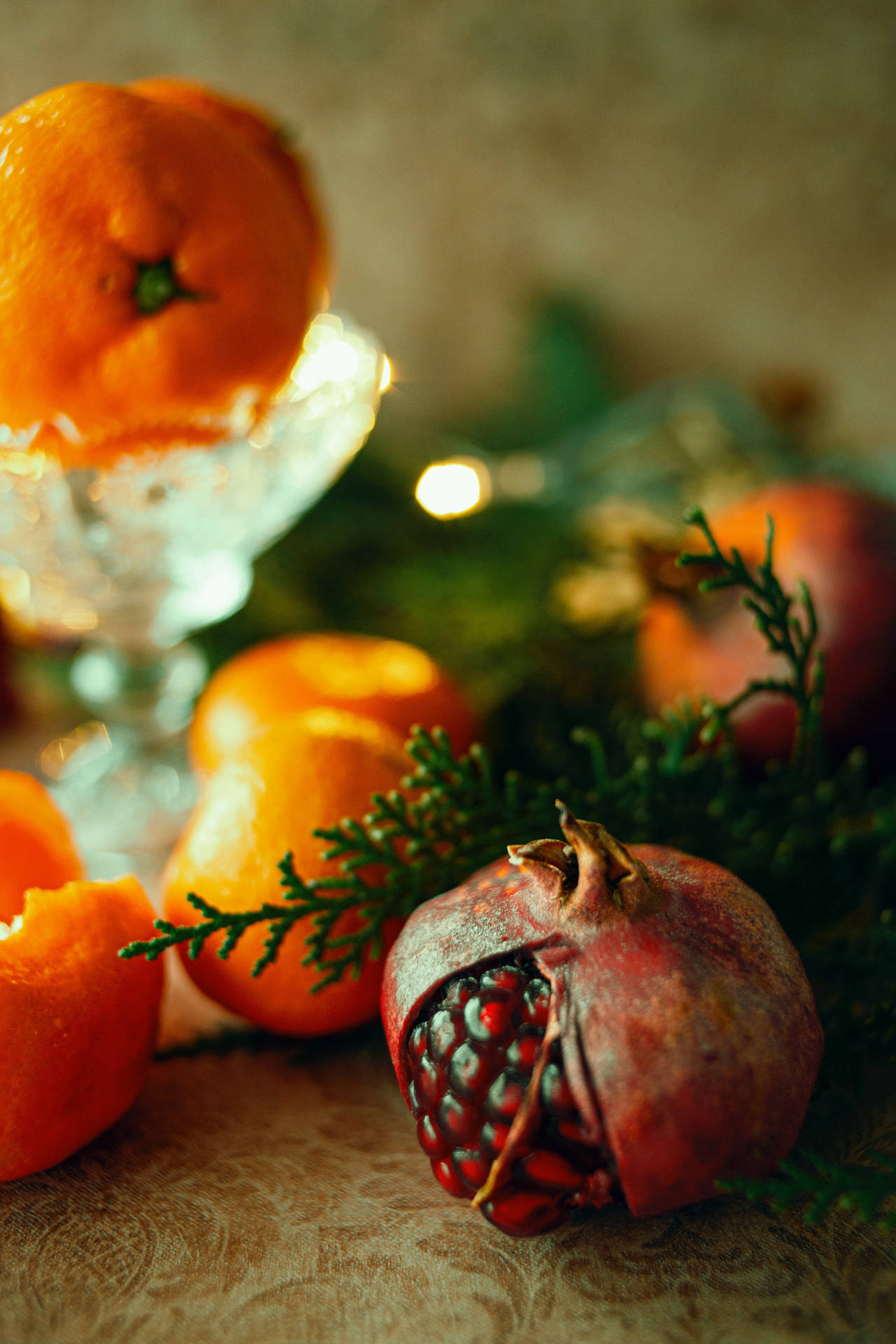 Pomegranate Fruits With Orange