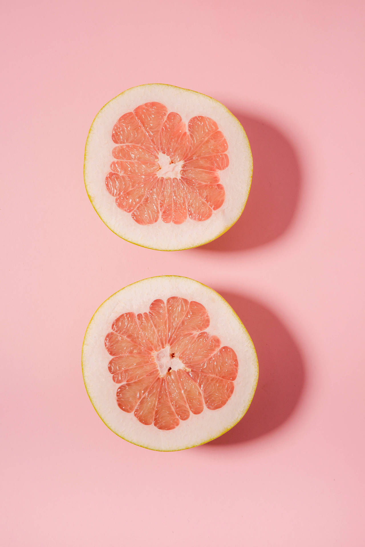 Pomelo Halves Pink Mobile Background