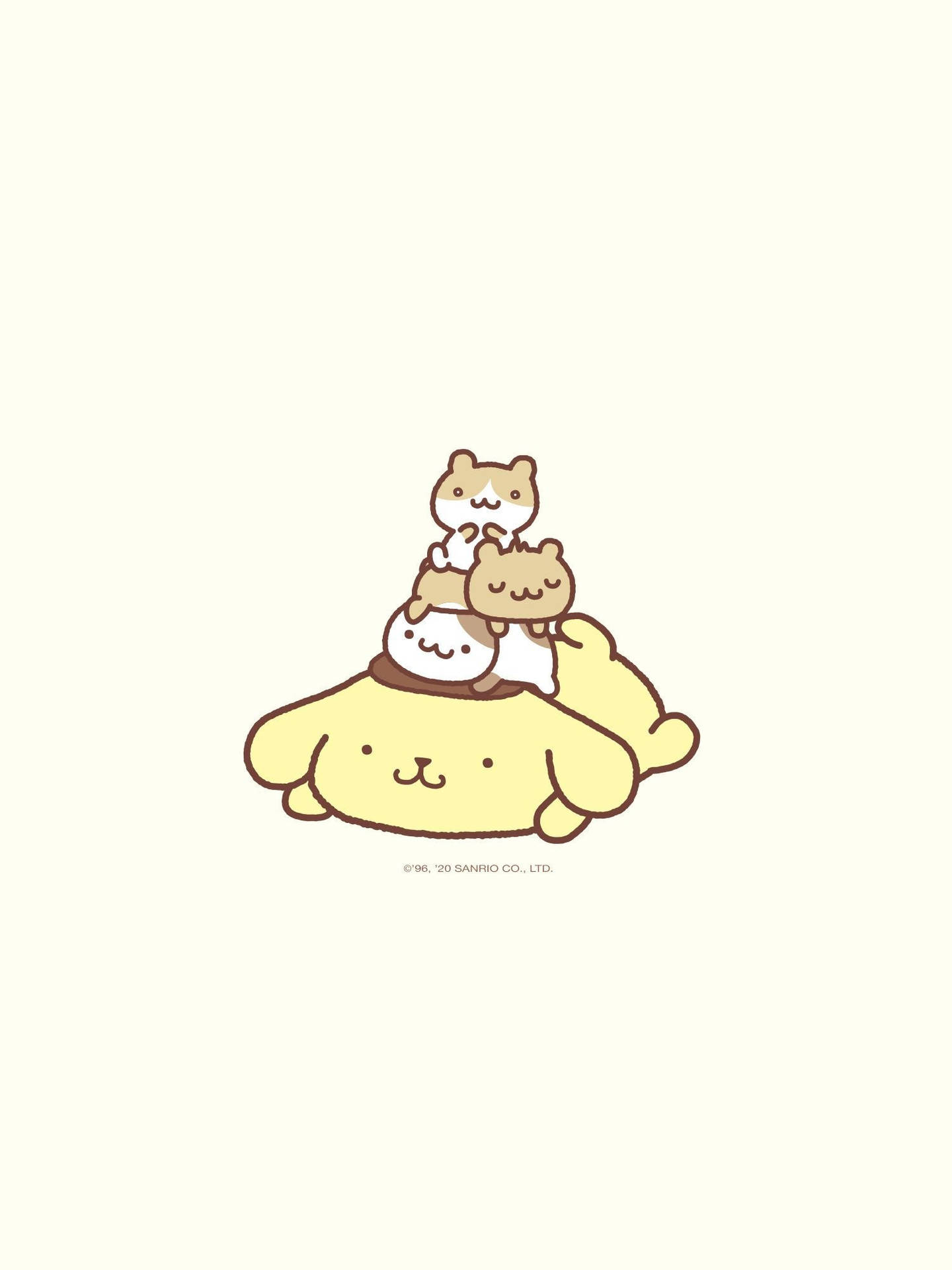 Pompompurin And Little Kitty Minimal Hd Background