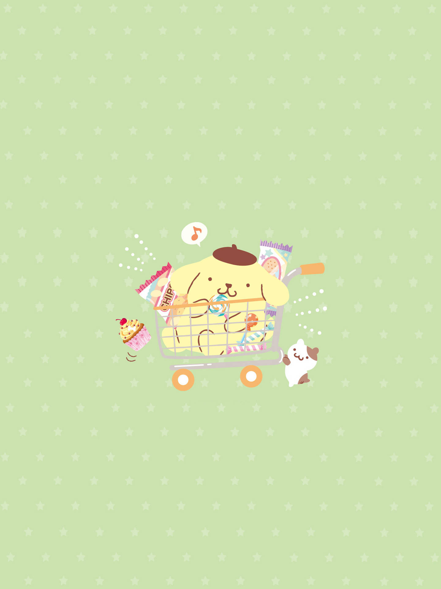 Pompompurin In Shopping Cart Background