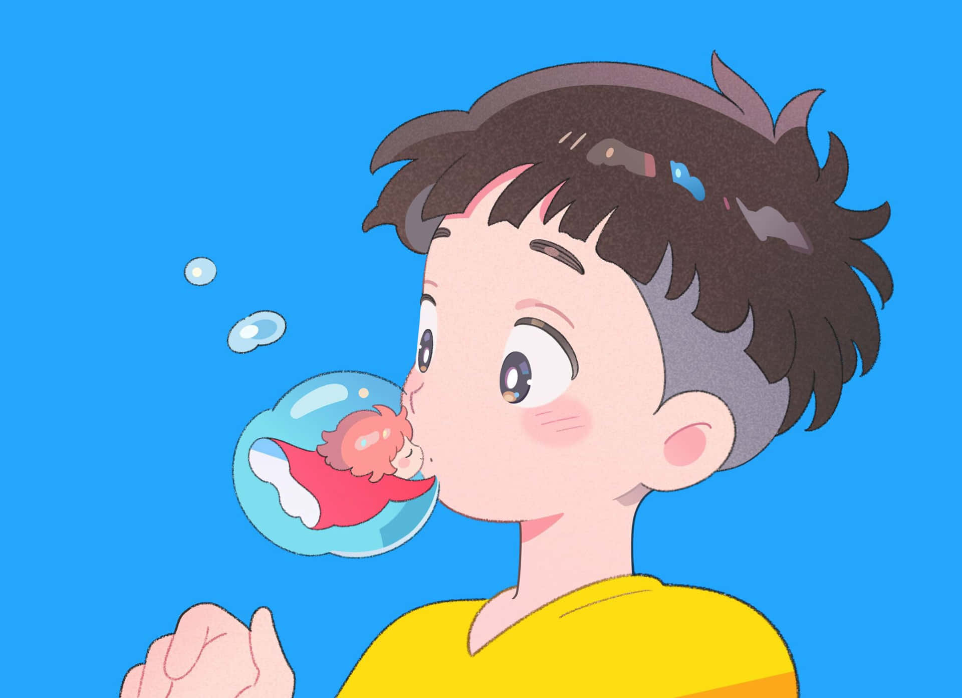 Ponyo_and_ Sosuke_ Animated_ Moment Background