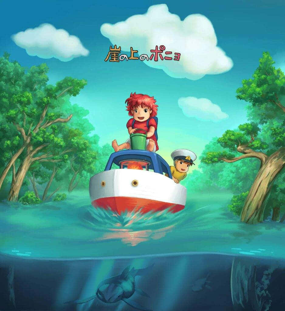 Ponyo_and_ Sosuke_ Boat_ Adventure Background