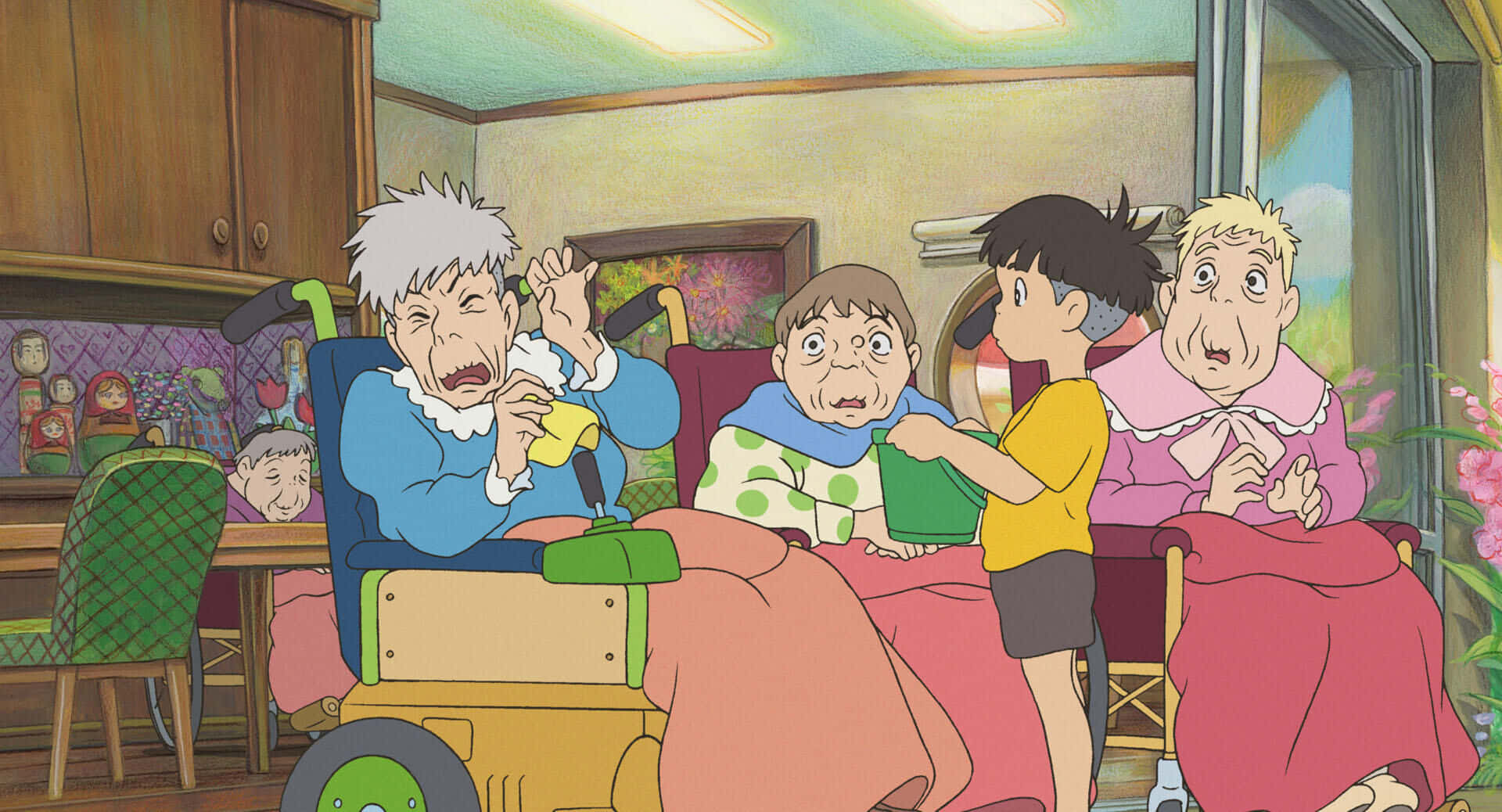 Ponyo Animated Scene Sosukeand Seniors Background