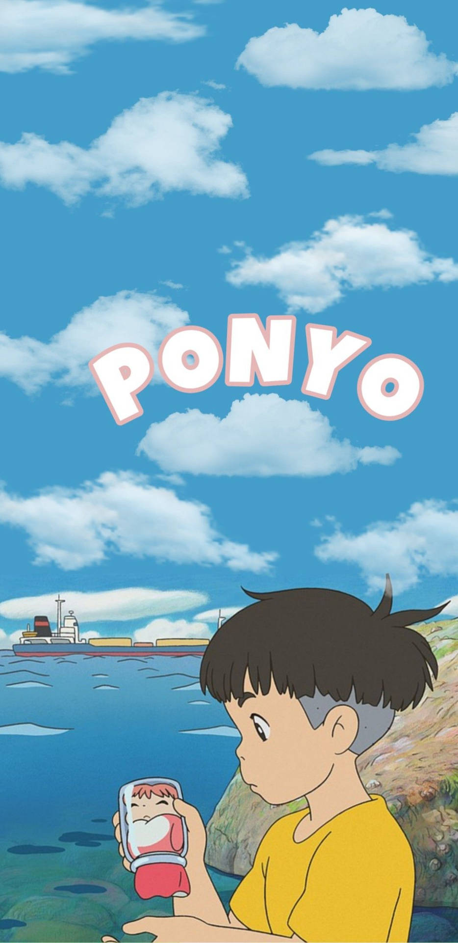 Ponyo In A Glass Background