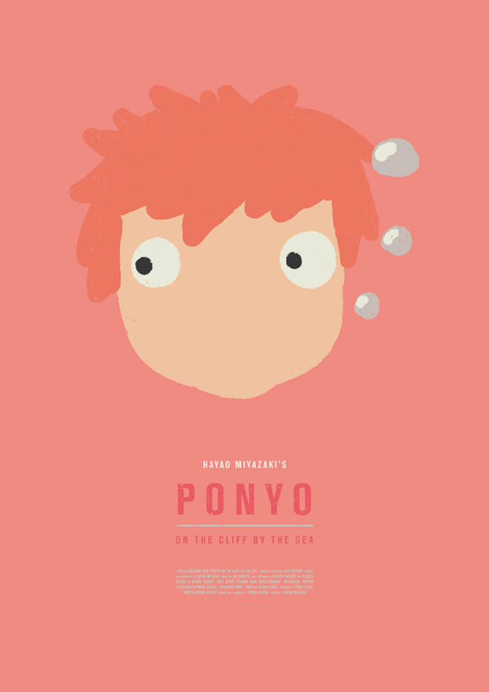 Ponyo Pink Art Background
