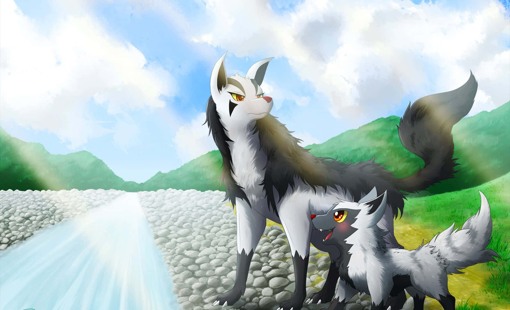 Poochyena_and_ Mightyena_ Artwork