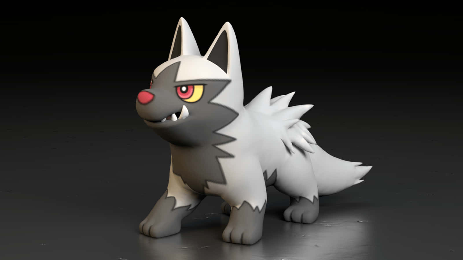Poochyena Proudly Barking In Vibrant 3d Art Background