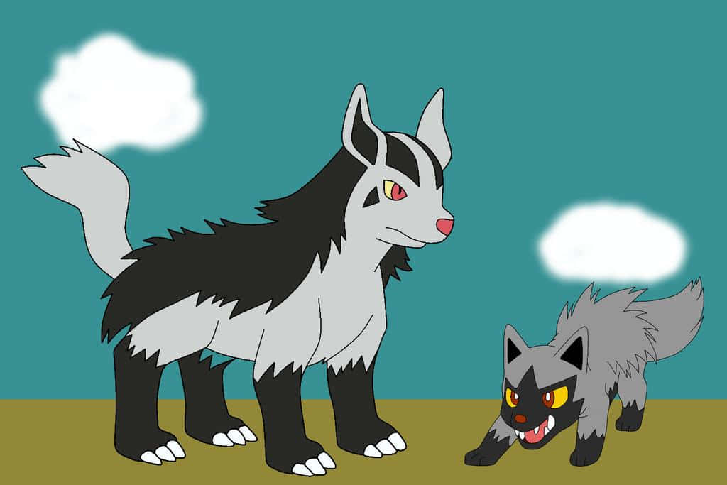 Poochyenaand Mightyena Illustration Background
