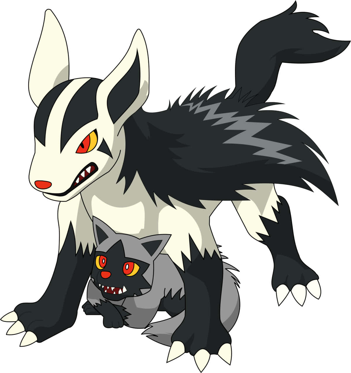 Poochyenaand Mightyena Illustration Background