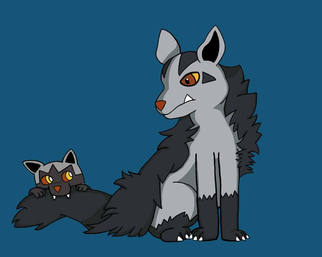 Poochyenaand Mightyena Illustration Background