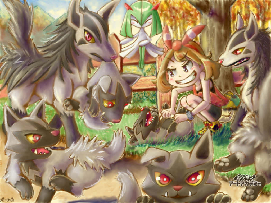 Poochyenaand Trainer Fantasy Artwork