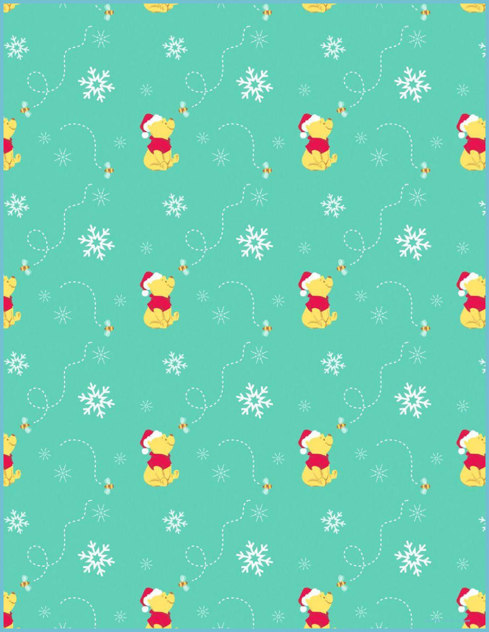 Pooh Enjoys Christmas Time Background