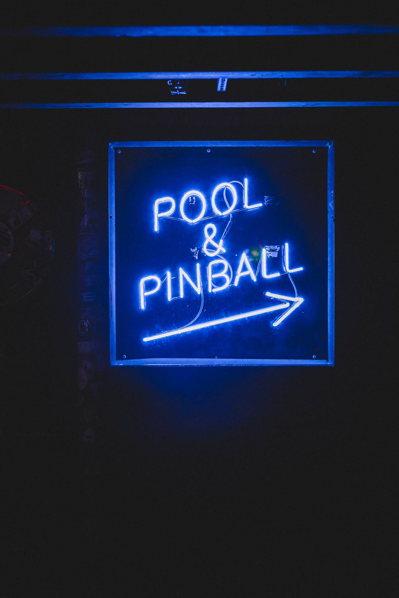 Pool & Pinball Neon Blue Iphone Background