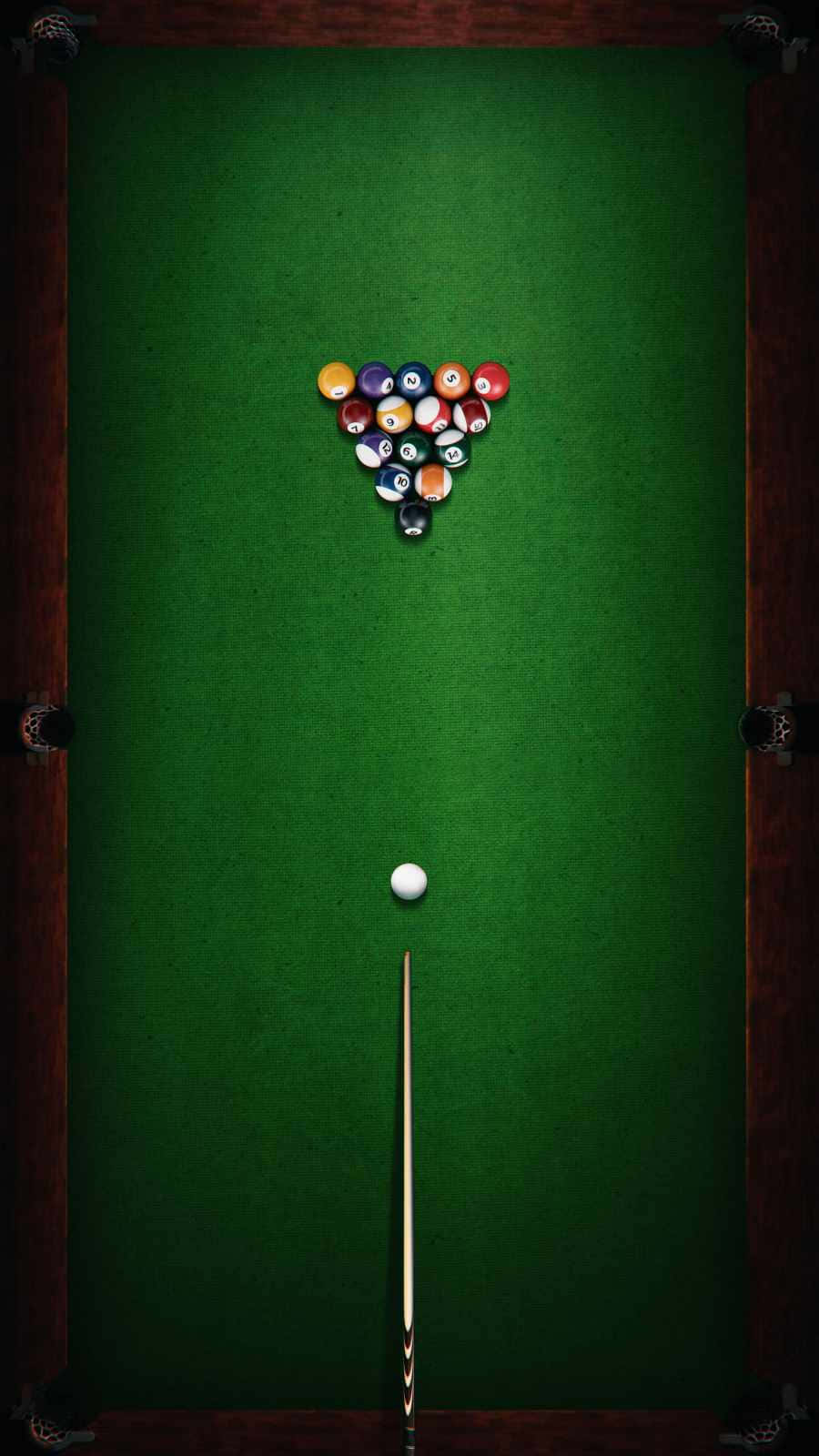 Pool Table Cue And Balls Background