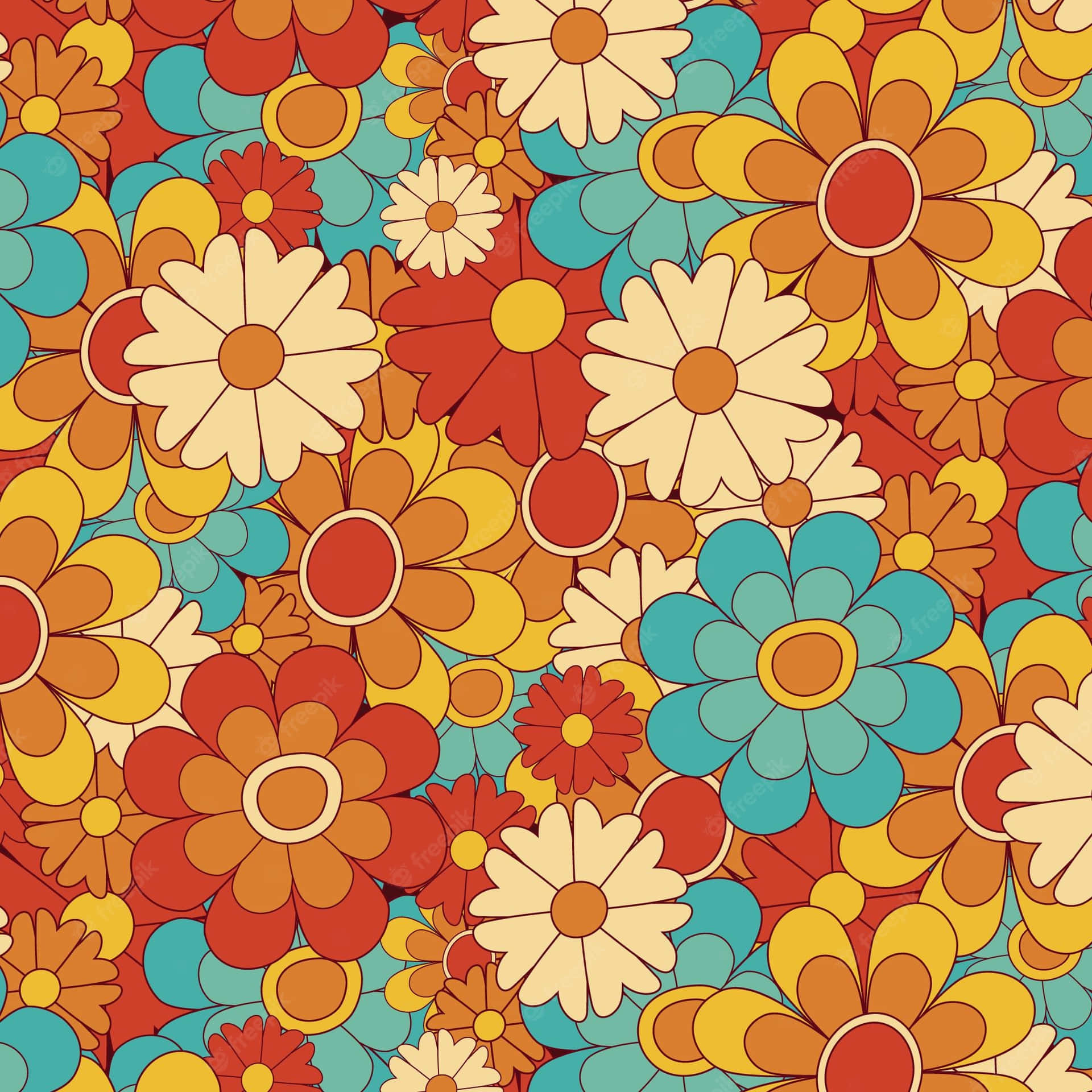 Pop 70s Floral Design