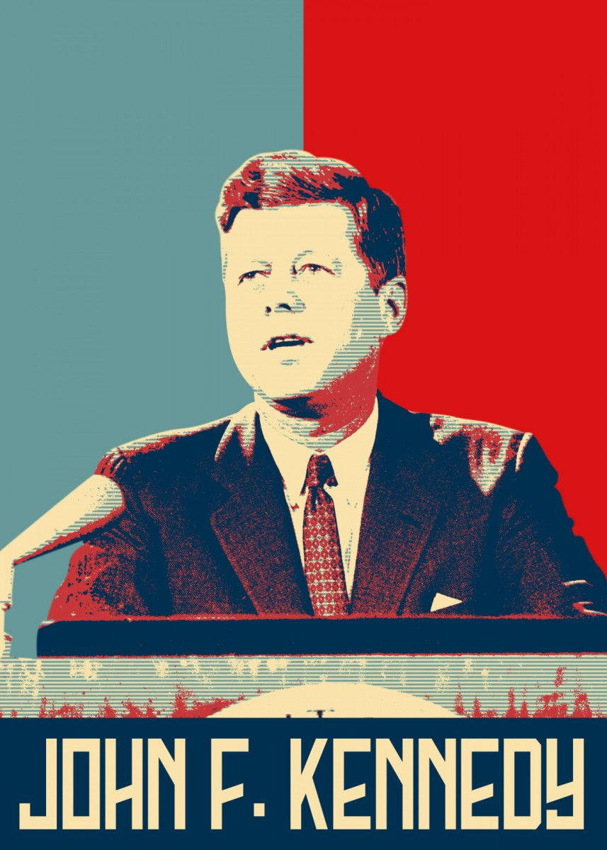 Pop Art Poster John F. Kennedy Background