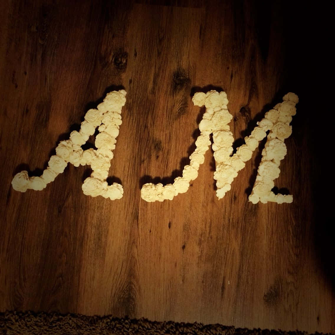 Popcorn Textured Wooden Background