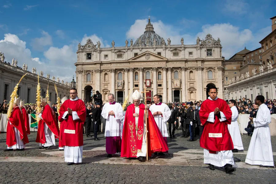 Pope And Sacristans In Vatican Background