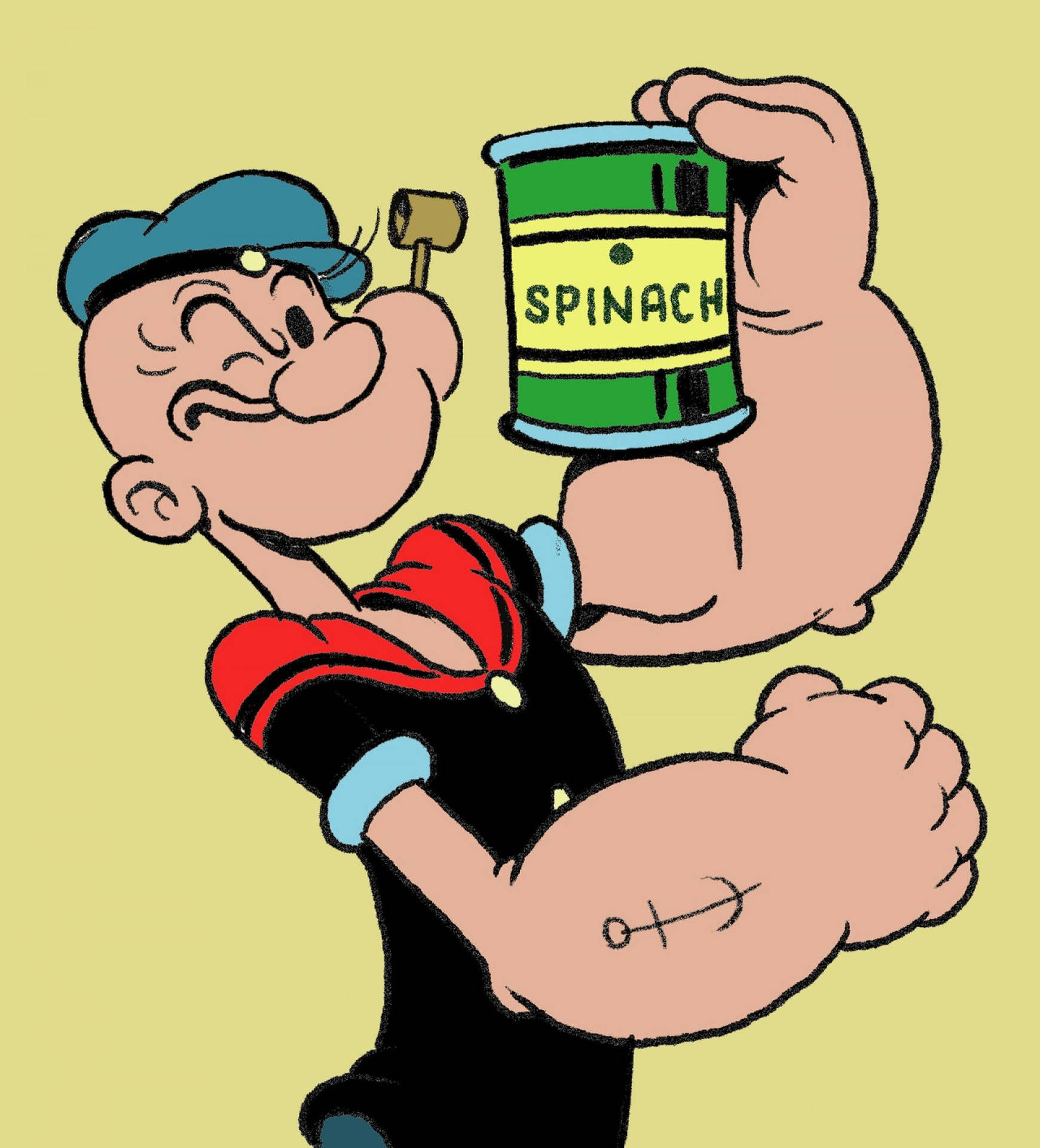 Popeye Carrying Spinach Can Background