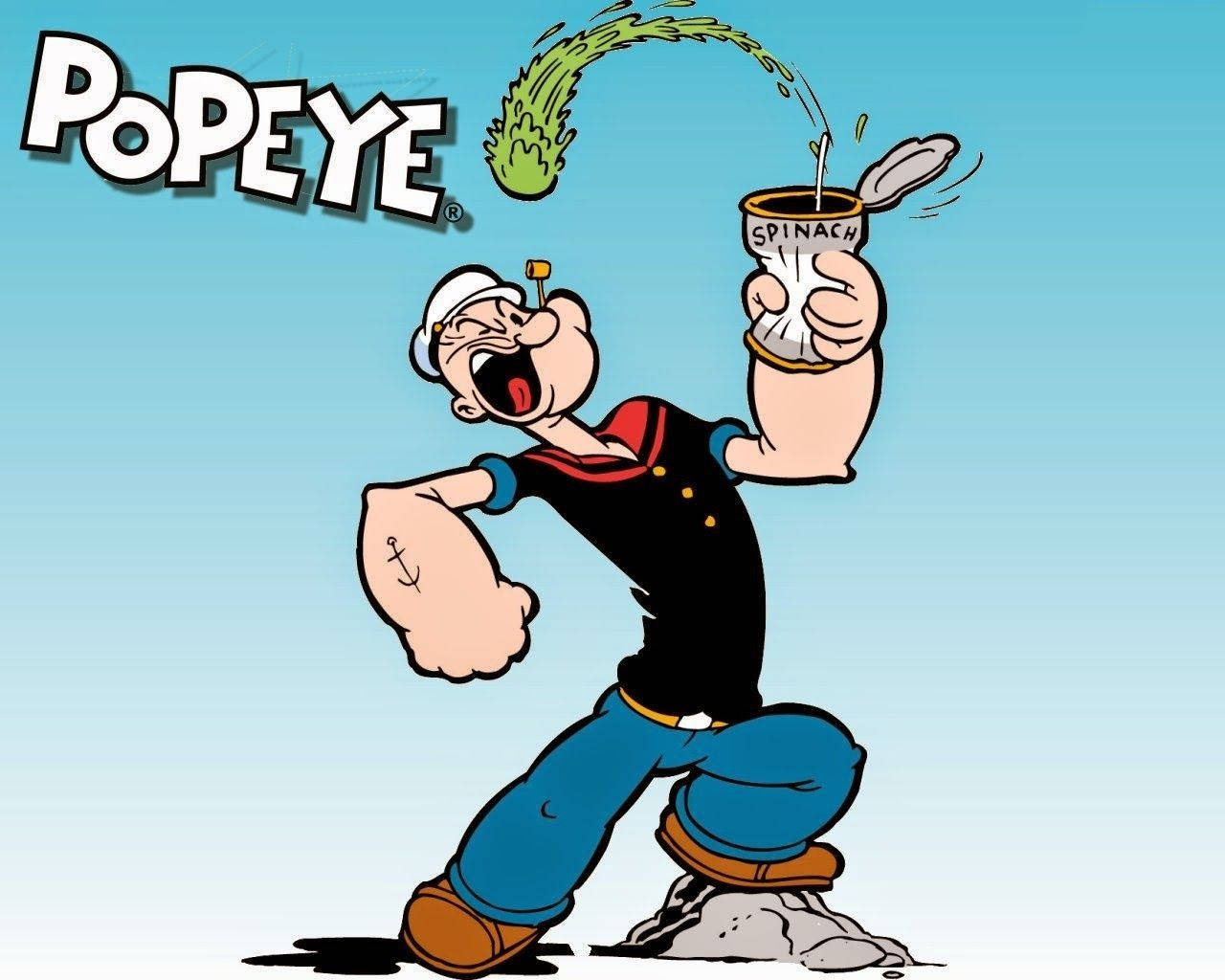 Popeye Eating Spinach Background