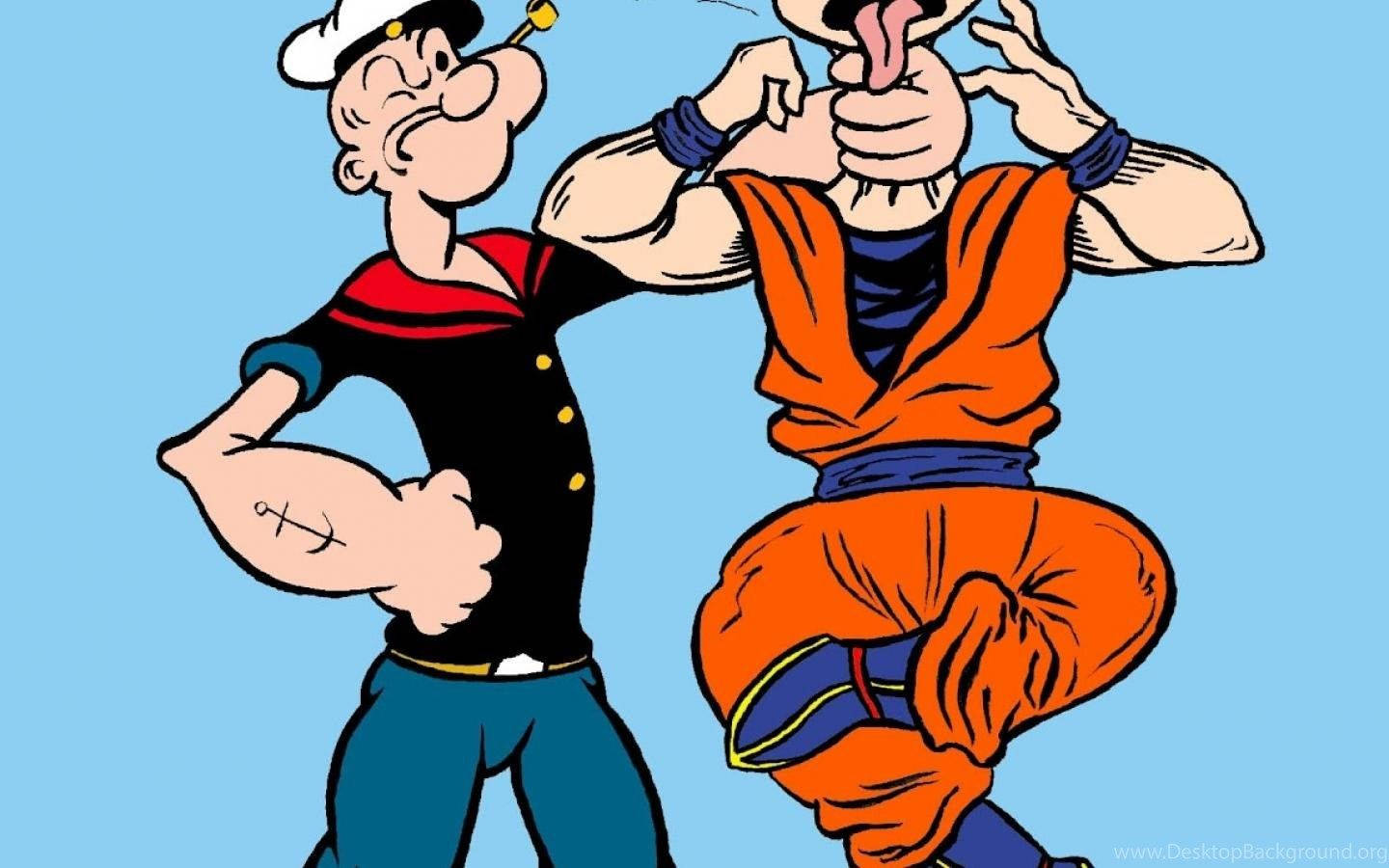 Popeye Holding Someone By The Neck Background