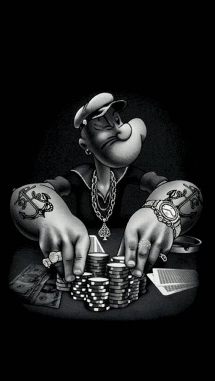 Popeye Playing Poker Background
