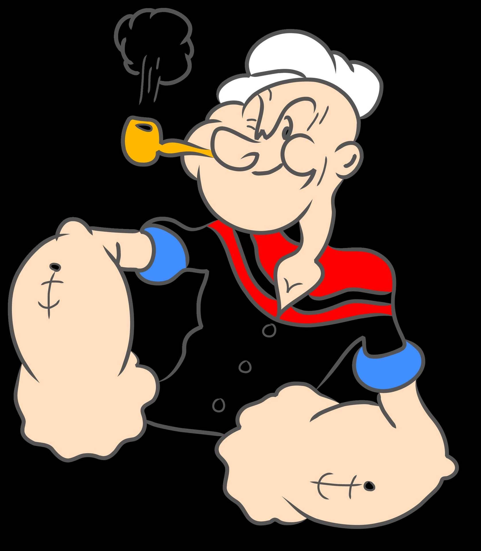 Popeye Posing Happily Background